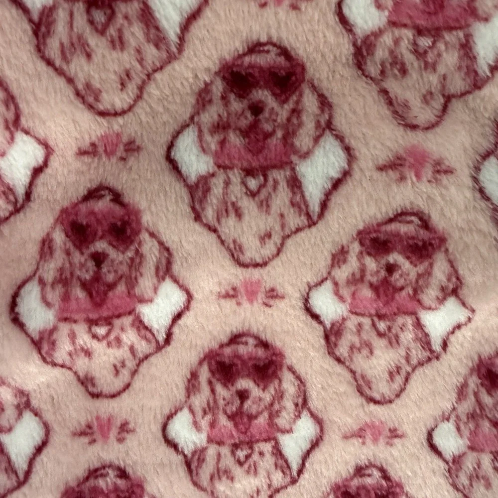 NWT Krissy Mast Berkshire Home Dog Print Lounge Pants Women's XL Pink Fleece PJ